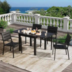 Table à manger d'extérieur extensible en aluminium gris – 4 à 6 places