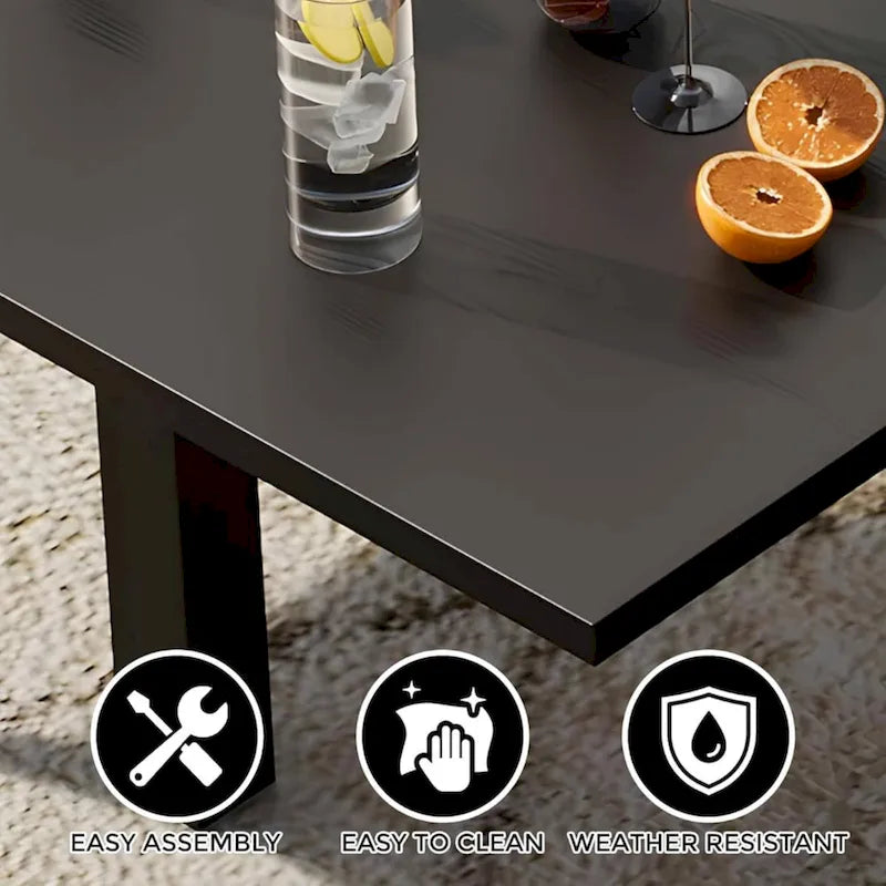 Table à manger d'extérieur extensible en aluminium gris – 4 à 6 places