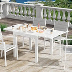 Table à manger d'extérieur extensible en aluminium gris – 4 à 6 places