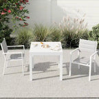 Table à manger d'extérieur extensible en aluminium gris – 4 à 6 places