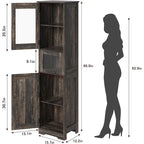 Meuble de rangement de salle de bain à porte simple ou double marron / blanc / gris