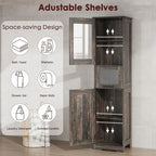 Meuble de rangement de salle de bain à porte simple ou double marron / blanc / gris