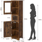 Meuble de rangement de salle de bain à porte simple ou double marron / blanc / gris