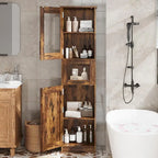 Meuble de rangement de salle de bain à porte simple ou double marron / blanc / gris