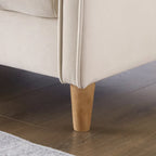 Causeuse capitonnée en velours bleu clair / gris / orange / beige — 2 places