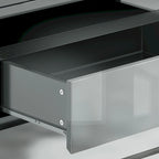 Commode grise à 8 tiroirs avec lumière LED RGB, pour 1 à 2 personnes