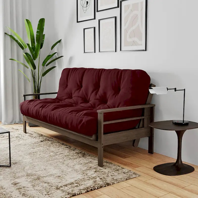 Matelas futon double en mousse à mémoire de forme au gel — Marine / Bordeaux / Vert Forêt / Aqua / Gris / Beige / Noir / Bleu, Pliable, 1 personne