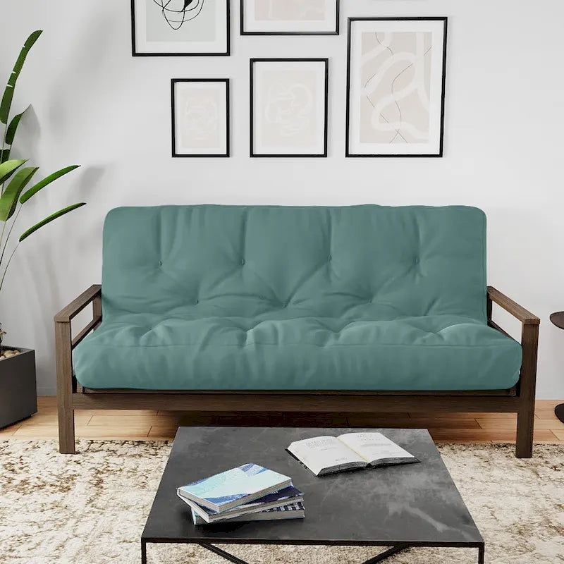 Matelas futon double en mousse à mémoire de forme au gel — Marine / Bordeaux / Vert Forêt / Aqua / Gris / Beige / Noir / Bleu, Pliable, 1 personne