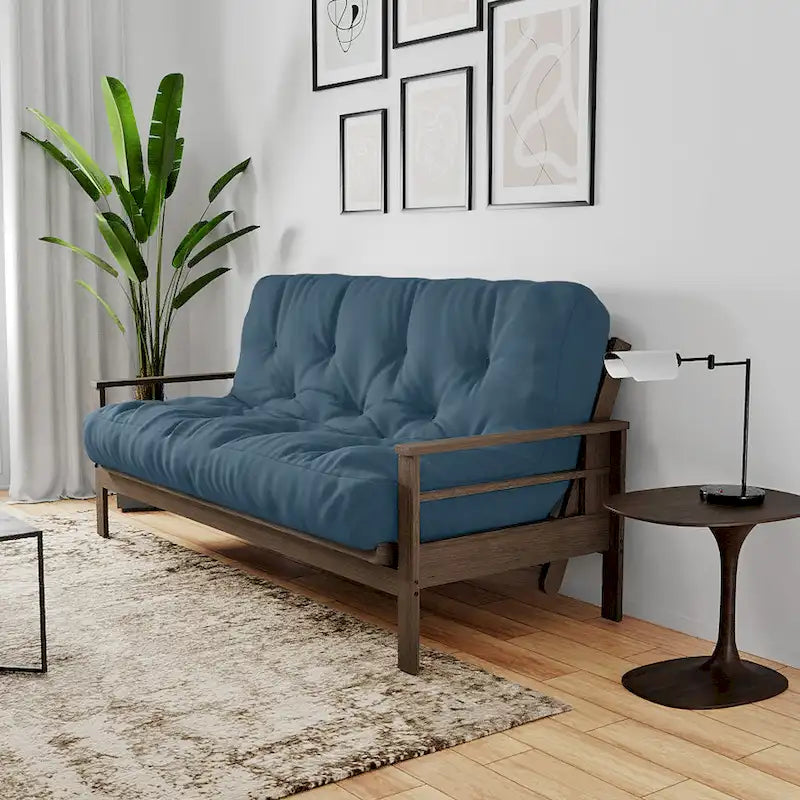 Matelas futon double en mousse à mémoire de forme au gel — Marine / Bordeaux / Vert Forêt / Aqua / Gris / Beige / Noir / Bleu, Pliable, 1 personne