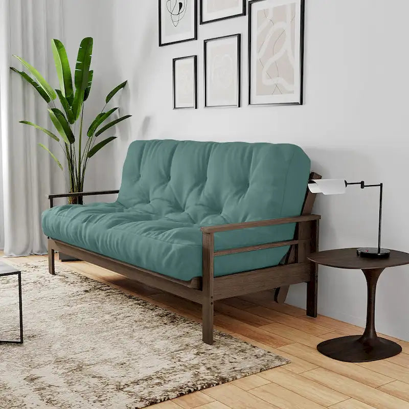 Matelas futon double en mousse à mémoire de forme au gel — Marine / Bordeaux / Vert Forêt / Aqua / Gris / Beige / Noir / Bleu, Pliable, 1 personne