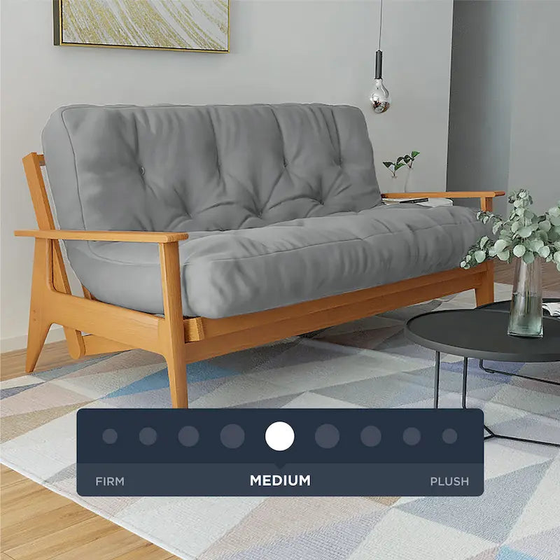 Matelas futon double en mousse à mémoire de forme au gel — Marine / Bordeaux / Vert Forêt / Aqua / Gris / Beige / Noir / Bleu, Pliable, 1 personne