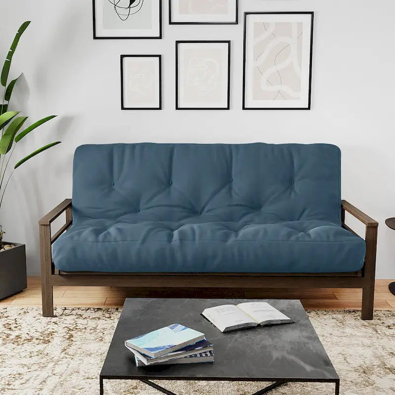 Matelas futon double en mousse à mémoire de forme au gel — Marine / Bordeaux / Vert Forêt / Aqua / Gris / Beige / Noir / Bleu, Pliable, 1 personne