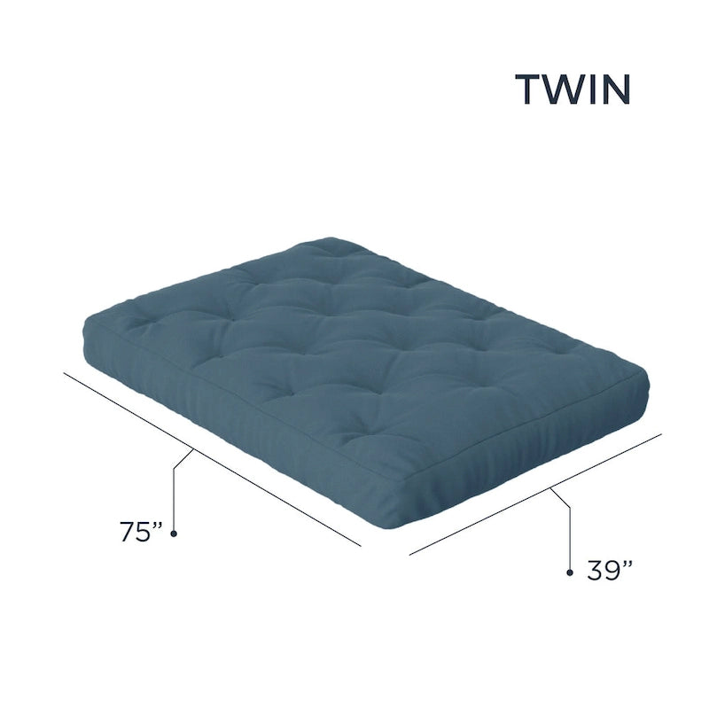 Matelas futon double en mousse à mémoire de forme au gel — Marine / Bordeaux / Vert Forêt / Aqua / Gris / Beige / Noir / Bleu, Pliable, 1 personne