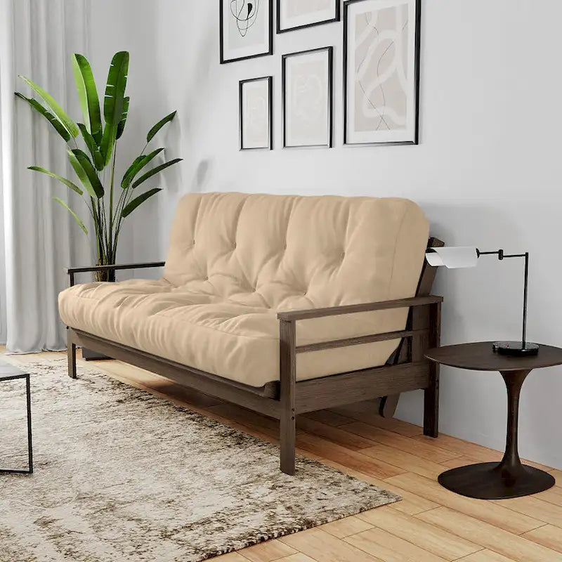 Matelas futon double en mousse à mémoire de forme au gel — Marine / Bordeaux / Vert Forêt / Aqua / Gris / Beige / Noir / Bleu, Pliable, 1 personne