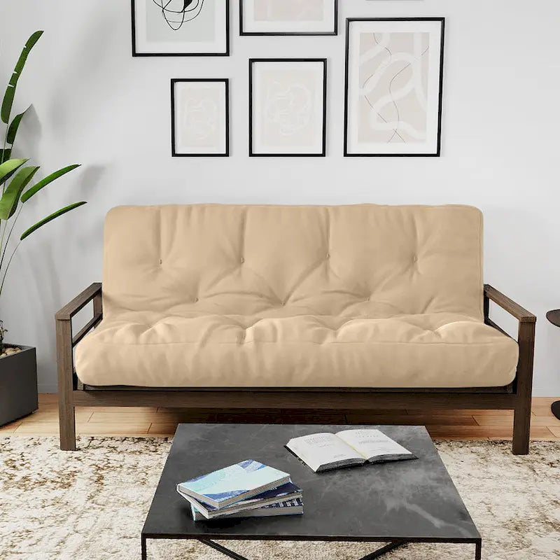 Matelas futon double en mousse à mémoire de forme au gel — Marine / Bordeaux / Vert Forêt / Aqua / Gris / Beige / Noir / Bleu, Pliable, 1 personne
