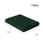 Matelas futon double en mousse à mémoire de forme au gel — Marine / Bordeaux / Vert Forêt / Aqua / Gris / Beige / Noir / Bleu, Pliable, 1 personne