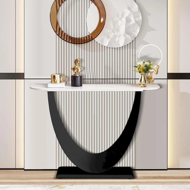 Console en pierre frittée, Or/Noir, 1 pièce