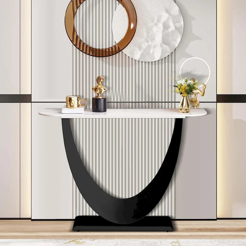 Console en pierre frittée, Or/Noir, 1 pièce
