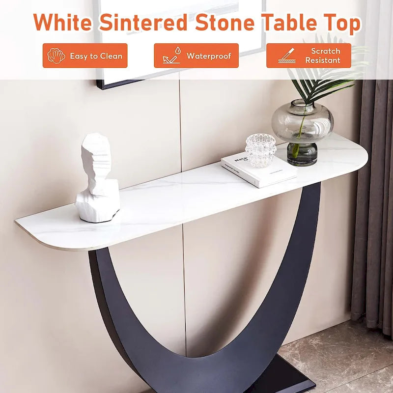 Console en pierre frittée, Or/Noir, 1 pièce