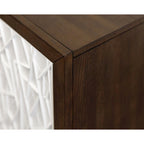 Meuble console en bois brun et blanc – Portes à motif de ficelle, assemblage par 1 personne, 3 tailles