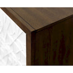 Meuble console en bois brun et blanc – Portes à motif de ficelle, assemblage par 1 personne, 3 tailles