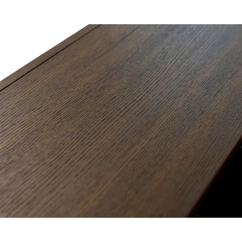 Meuble console en bois brun et blanc – Portes à motif de ficelle, assemblage par 1 personne, 3 tailles