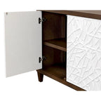 Meuble console en bois brun et blanc – Portes à motif de ficelle, assemblage par 1 personne, 3 tailles