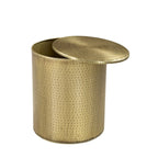 Table d'appoint Tambour Ronde en Métal Doré – Accent 1 personne