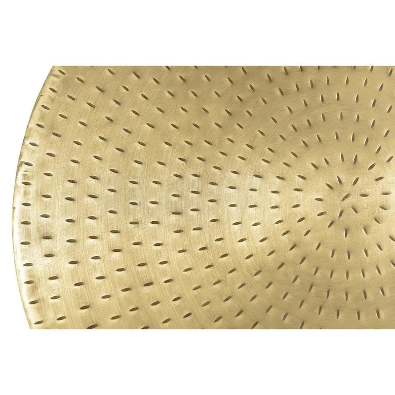 Table d'appoint Tambour Ronde en Métal Doré – Accent 1 personne
