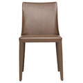 Chaise de salle à manger moderne végétalienne mi-siècle marron, simple