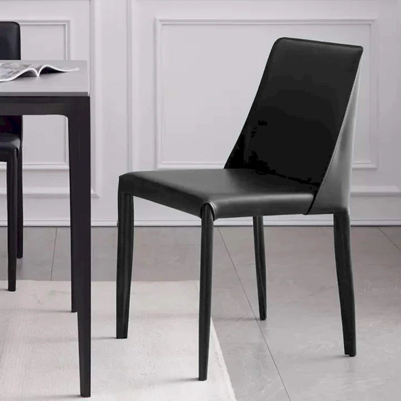 Chaise de salle à manger moderne végétalienne mi-siècle marron, simple