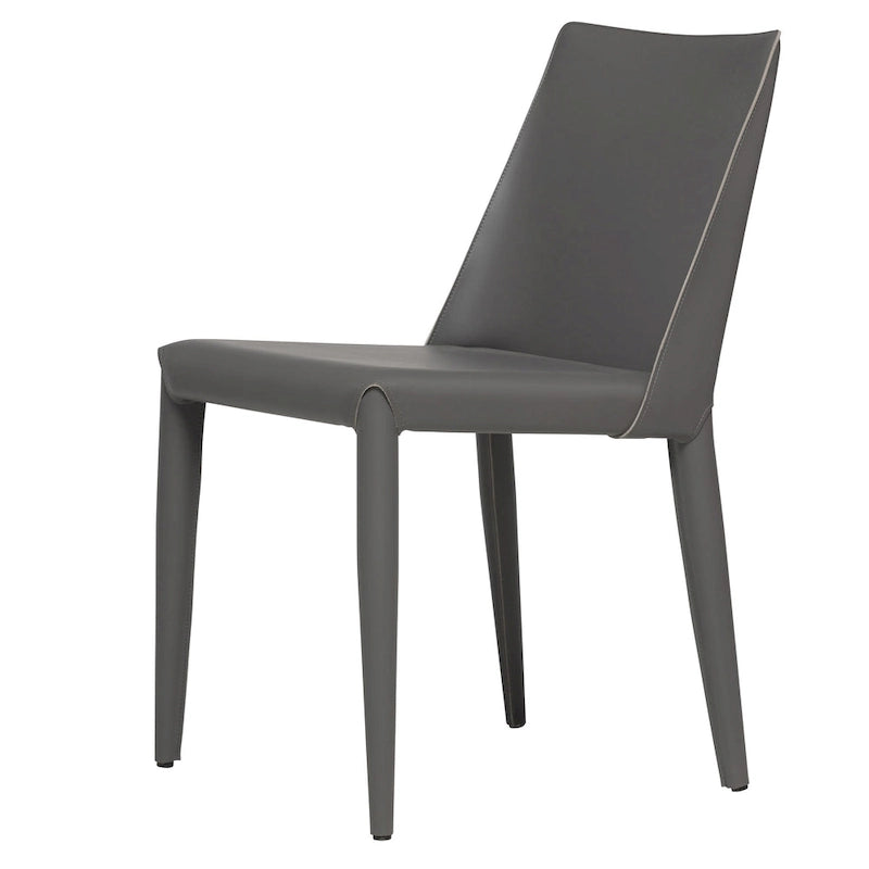 Chaise de salle à manger moderne végétalienne mi-siècle marron, simple