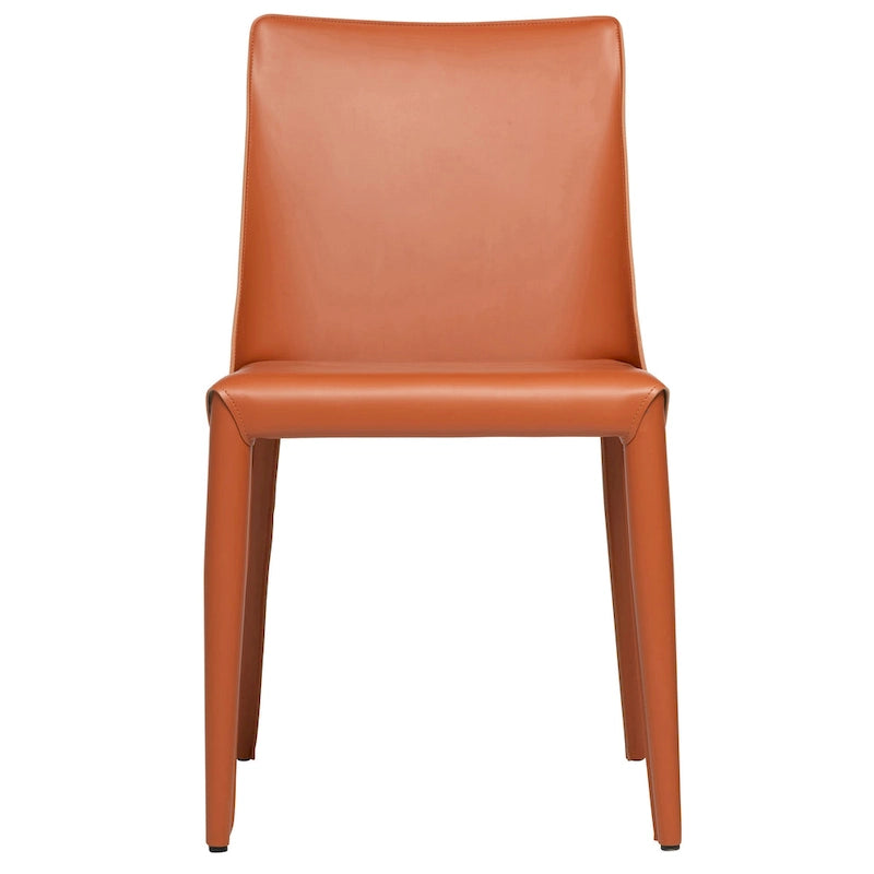Chaise de salle à manger moderne végétalienne mi-siècle marron, simple