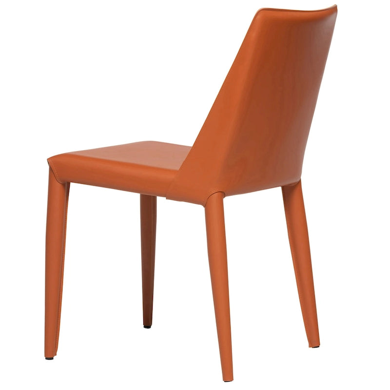Chaise de salle à manger moderne végétalienne mi-siècle marron, simple