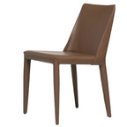 Chaise de salle à manger moderne végétalienne mi-siècle marron, simple