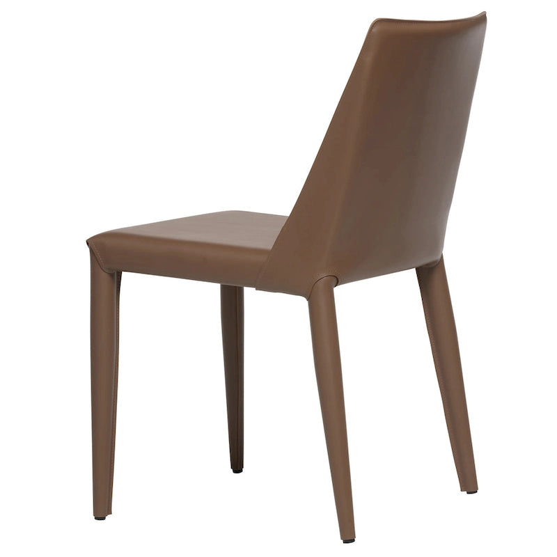 Chaise de salle à manger moderne végétalienne mi-siècle marron, simple