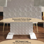 Table à manger extensible blanche/noire pour jusqu'à 6 personnes