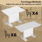 Table à manger extensible blanche/noire pour jusqu'à 6 personnes