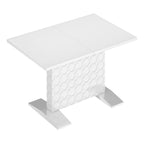 Table à manger extensible blanche/noire pour jusqu'à 6 personnes