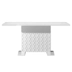 Table à manger extensible blanche/noire pour jusqu'à 6 personnes