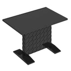 Table à manger extensible blanche/noire pour jusqu'à 6 personnes