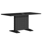 Table à manger extensible blanche/noire pour jusqu'à 6 personnes