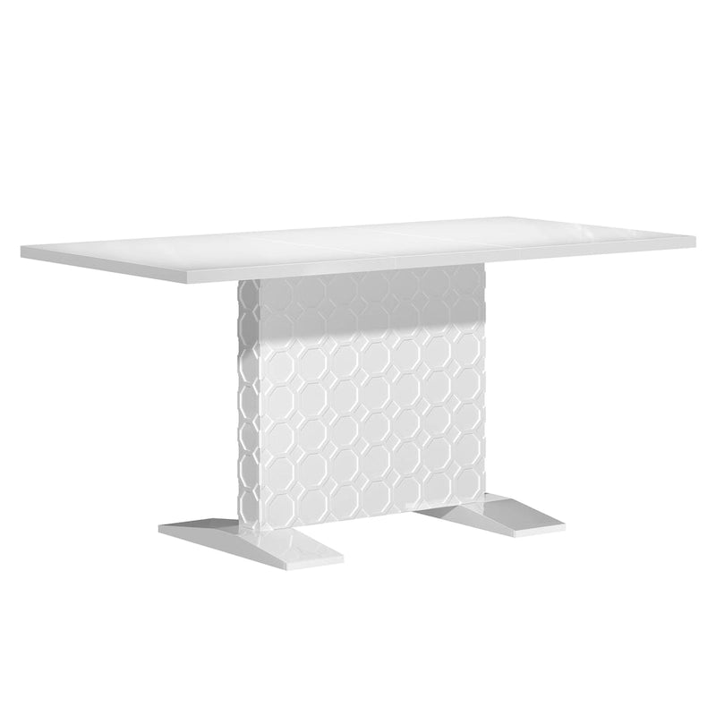 Table à manger extensible blanche/noire pour jusqu'à 6 personnes