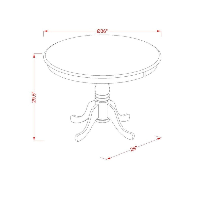 Table de salle à manger ronde à pied central, Buttermilk/Chêne/Blanc lin, 4 places