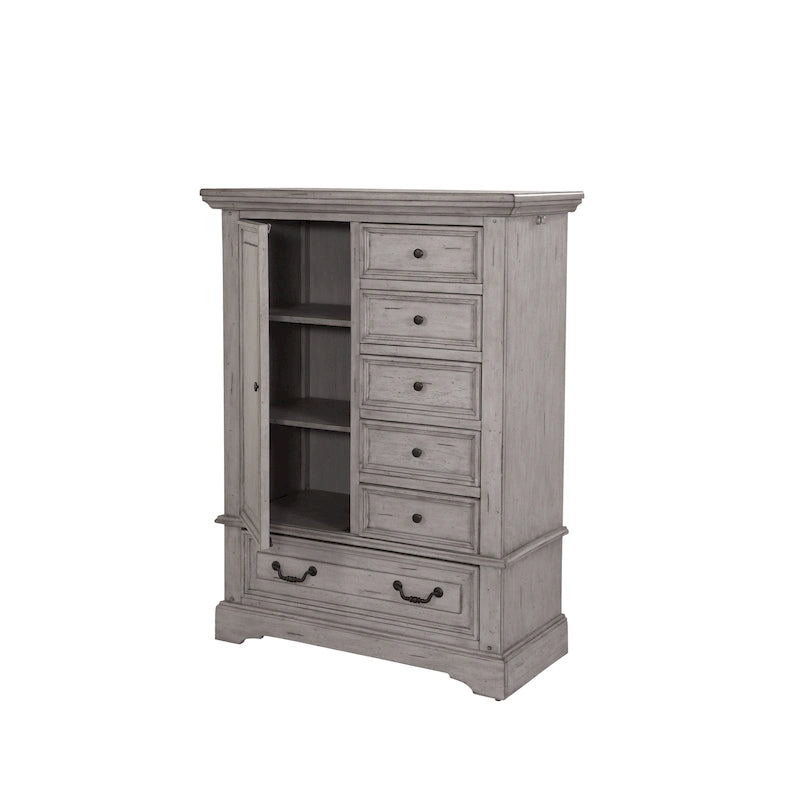 Commode pour homme transitionnelle gris/blanc antique vieilli