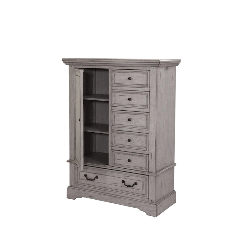 Commode pour homme transitionnelle gris/blanc antique vieilli