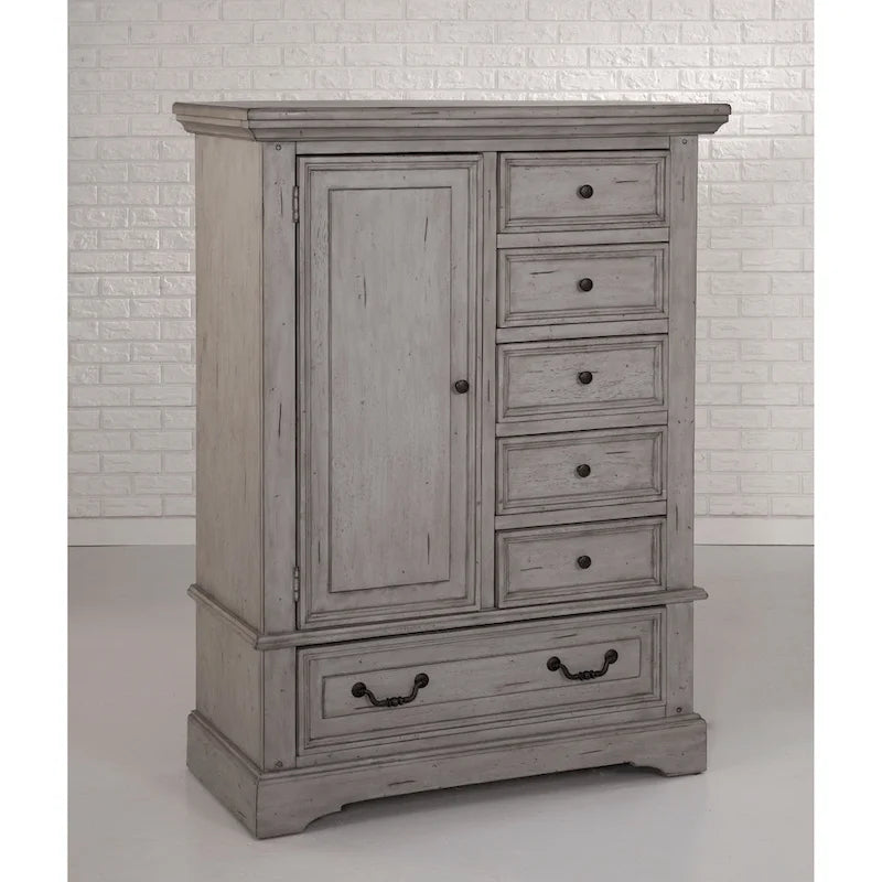 Commode pour homme transitionnelle gris/blanc antique vieilli