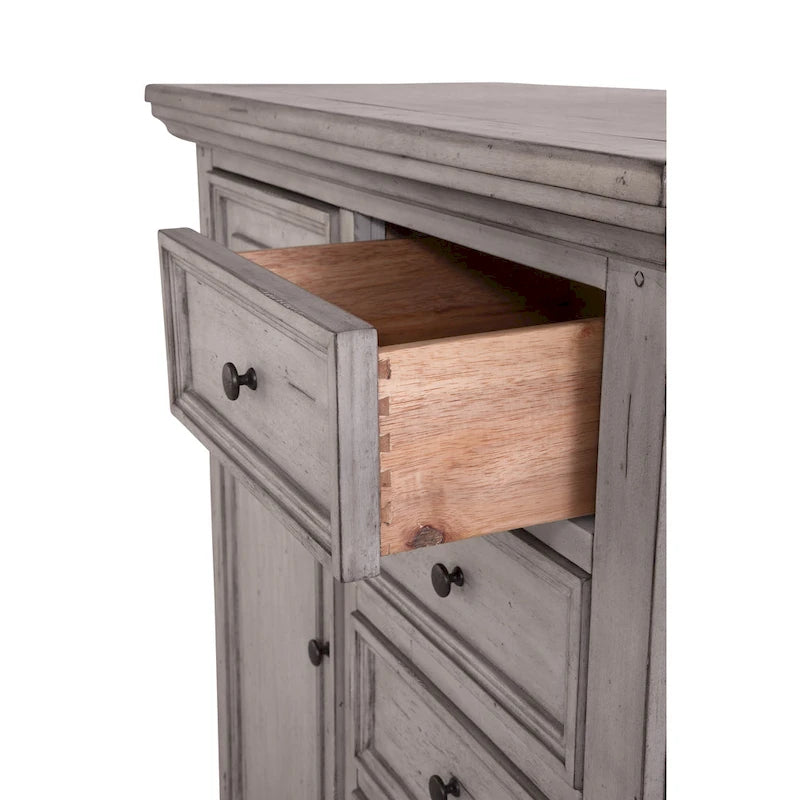 Commode pour homme transitionnelle gris/blanc antique vieilli