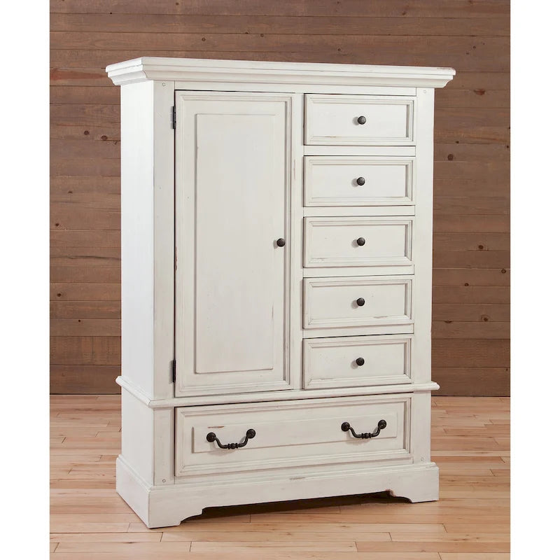 Commode pour homme transitionnelle gris/blanc antique vieilli