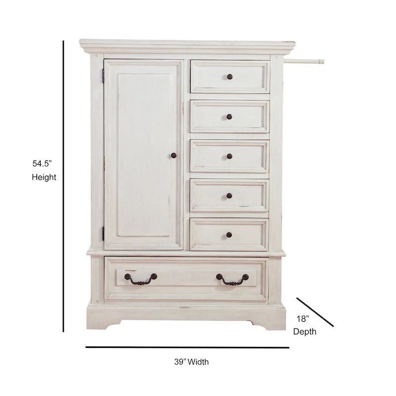 Commode pour homme transitionnelle gris/blanc antique vieilli